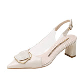 Women's Semi-toe Box Summer Chunky High Sandals